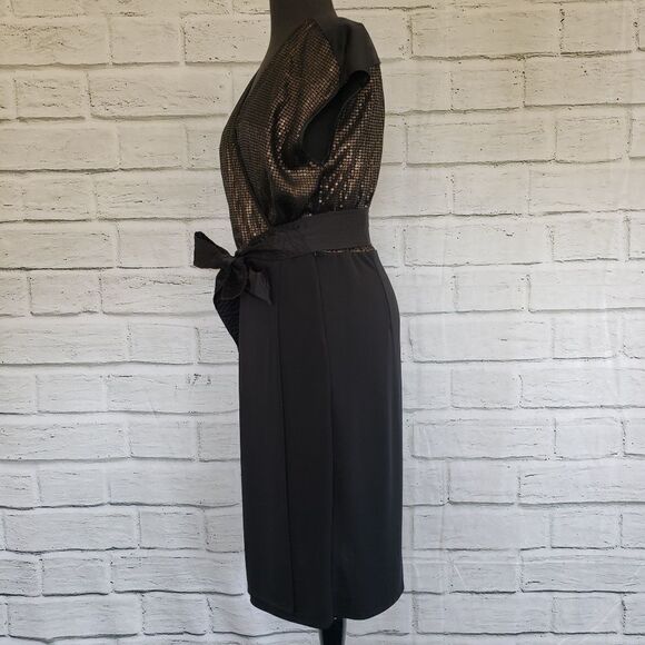 Narcisco rodriguez sequin black dress size Large elegant midi - Picture 6 of 8